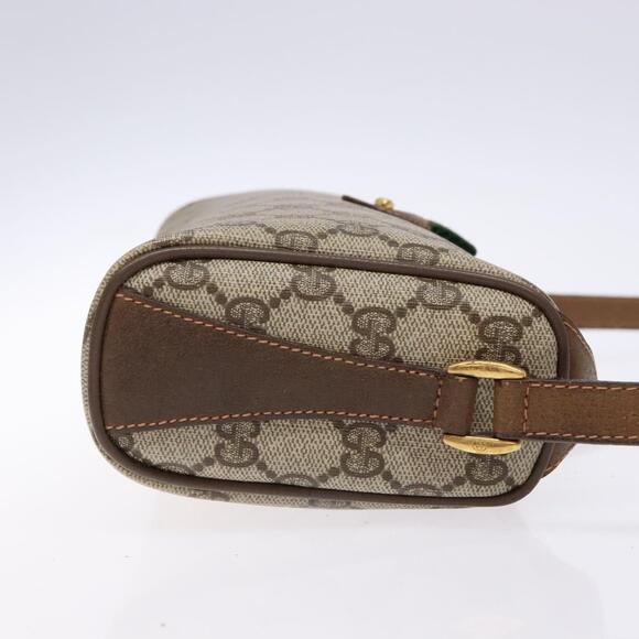 GUCCI GG Supreme Web Sherry Line Bag Pvc Beige Gold 89 02 018 - Picture 4 of 16